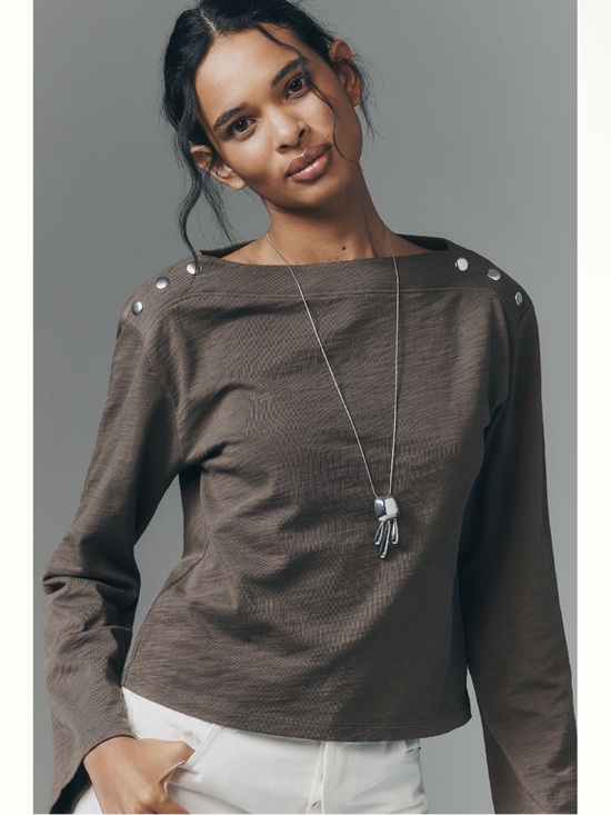 Anthropologie Tops - Anthropologie Nation Los Angeles Cotton Rochelle Boat Neck Sweater Top XS NEW